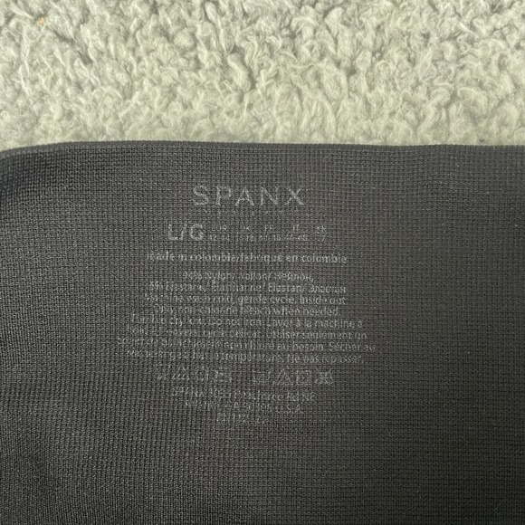 Spanx Leggings Womens L Black Seamless High Rise Slimming Shaping Ankle Length - Picture 3 of 10
